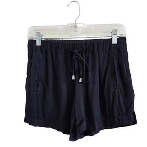 Splendid Drawstring Elastic Waist Super Soft Fly Shorts Black Size Small